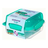 Sistema Lunch Stack Square 1,24 l Grøn - 1 stk