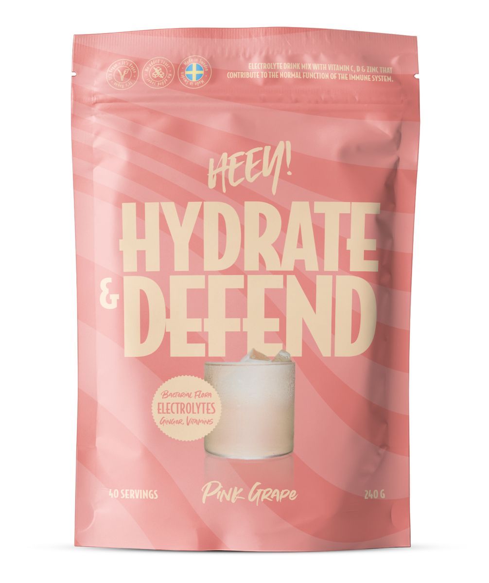 Pink Hydrate Kjøp Heey! Hydrate & Defend Electrolytes - Pink Grape - 240 g.