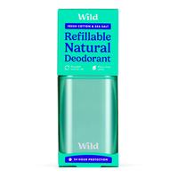 Wild Refillable Natural Deodorant Fresh Cotton & Sea Salt Aqua Case - 1 stk.