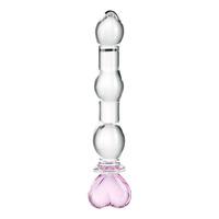 Baseks Heart Beaded Glas Dildo