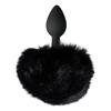 Baseks Furry Bunny Tail Butt Plug Svart
