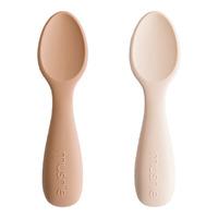 Mushie Toddler Starter Spoons Silicone - Natural/Shifting Sand - 2 stk.