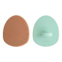 Mushie Cradle Cap Brush - Natural/Cambridge Blue - 2 stk.