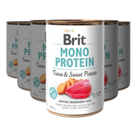 Brit Mono Protein våtfor m. tun & sweet potato - 6 x 400 g.