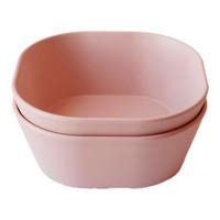 Mushie Skål Firkant Blush - 2 stk.