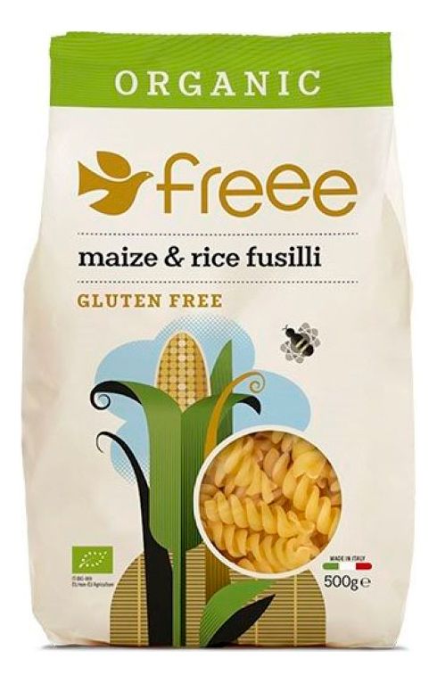 Doves Farm Pasta, brun ris fusilliskruer, glutenfri Ø - 500 gram