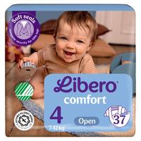 Libero Comfort 4 Åpen Bleie 7-12 kg - 37 stk.