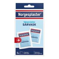 Norgesplaster Sårvask Våtservietter - 6 stk.