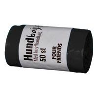 FourFriends hundposer m. håndtak, svart - 50 stk.