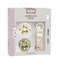 BIBS x Moomin Pacifier & Clip Gift Set - Ivory/Sage - 1 sett