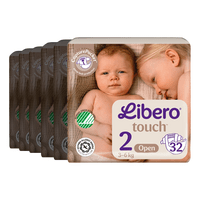 Libero Touch 2 Åpen Bleie - 6 x 32 stk.