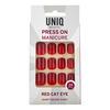 UNIQ Press-On Nails med lim - Red Cat Eye - 24 stk.