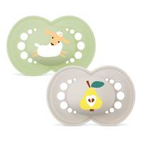 MAM Original Silikon Smokk Natur/Hvit 6-16 mnd. - 2 stk.