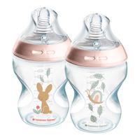 Tommee Tippee Natural start Tåteflaske 260 ml. - Deco Pink - 2 stk.