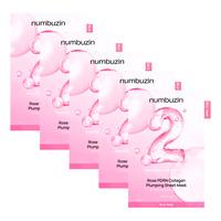 Numbuzin No.2 Rose PDRN Collagen Plumping Sheet Mask - 5 stk.