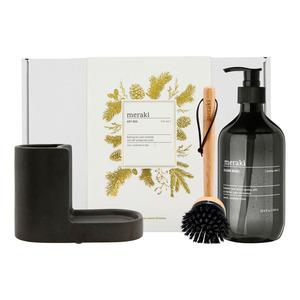 Meraki Gift box - dark grey holder + nature brush + shadow lake dish wash - 1 stk.