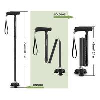 Nygaard Tønder Sammenleggbar Trefotsstokk Svart - 1 stk.