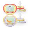 Philips Avent Ultra Air Nighttime Soother 0-6 m - gul, lilla - 2 stk.