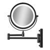 Gillian Jones Dobbeltsidig Veggspeil m. LED lys X1/X10 forstørrelse - Matt svart - 1 stk.