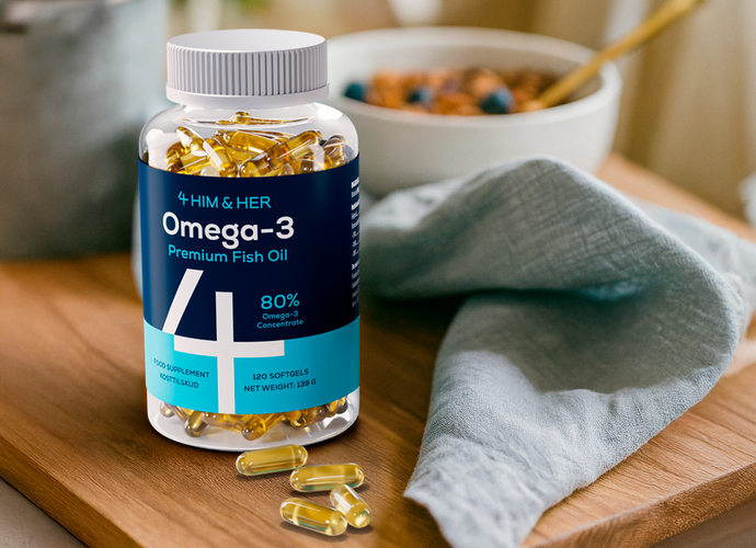 Kjøp 4HIM & HER Omega-3 - 120 kapsler billig hos Med24.dk