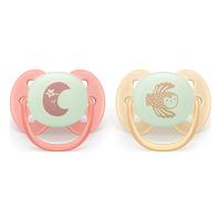 Philips Avent Pacifier ultra soft Nighttime - rød og oransje - 2 stk.