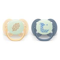 Philips Avent Pacifier ultra soft Nighttime - oransje og blå - 2 stk.