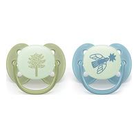 Philips Avent Pacifier ultra soft Nighttime - grønn og blå - 2 stk.