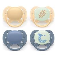 Philips Avent Pacifier ultra soft dag og natt - oransje og blå - 4 stk.