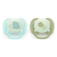 Philips Avent Pacifier ultra soft Nighttime - turkis og grønn - 2 stk.