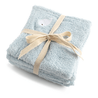 Filibabba Vaskekluter 27x27 cm GOTS - Brodert hval - 4 stk.