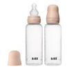 BIBS Babyflaske rund silikon 270 ml Medium Flow Blush - 2 stk.