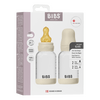BIBS Babyflaske i glass, rund lateks 120 ml Slow Flow Ivory - 2 stk.