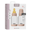 BIBS Babyflaske i glass, rund lateks 120 ml Slow Flow Blush - 2 stk.