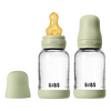BIBS Babyflaske i glass, rund lateks 120 ml Slow Flow Sage - 2 stk.