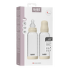 BIBS Babyflaske i glass, rund silikon 240 ml Medium Flow Ivory - 2 stk.