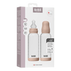 BIBS Babyflaske i glass, rund silikon 240 ml Medium Flow Blush - 2 stk.