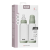 BIBS Babyflaske i glass, rund silikon 240 ml Medium Flow Sage - 2 stk.