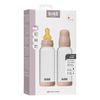 BIBS Babyflaske i glass, rund lateks 240 ml Medium Flow Blush - 2 stk.