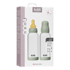 BIBS Babyflaske i glass, rund lateks 240 ml Medium Flow Sage - 2 stk.