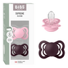 BIBS Smokk Supreme Silikon Str. 1 Baby Pink/Plum - 2 stk.