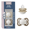 BIBS Smokk Supreme Silikon Str. 1 Vanilla Glow/Dark Oak Glow - 2 stk.