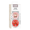 BIBS Smokk Studio Colour Anatomisk Latex Polka Størrelse 1 Blossom/Candy Apple - 2 stk.
