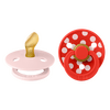 BIBS Smokk Studio Colour Anatomisk Latex Polka Størrelse 1 Blossom/Candy Apple - 2 stk.