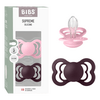 BIBS Smokk Supreme Silikon Størrelse 2 Babyrosa/Plum - 2 stk.