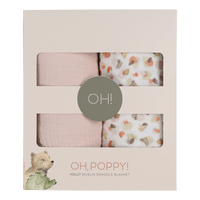 Oh, Poppy! Holly Muslin Svøp Fresh Vanilla/Powder Pink - 2 stk.