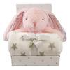 Carlo Baby Fleece-teppe Grey Dot og Teddy Bear Pink Rabbit - 1 stk.