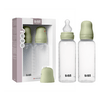 BIBS Babyflaske rund silikon 270 ml Medium Flow Sage - 2 stk.