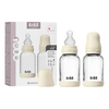BIBS Babyflaske i glass, rund silikon 120 ml Slow Flow Ivory - 2 stk.