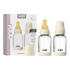 BIBS Babyflaske i glass, rund lateks 120 ml Slow Flow Ivory - 2 stk.