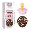 BIBS Smokk Studio Colour Latex Latex Polka Størrelse 1 Babyrosa/Mocha - 2 stk.